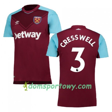 Koszulka West Ham United CRESSWELL Domowe Koszulki Piłkarskie 2017-2018 Krótki Rękaw