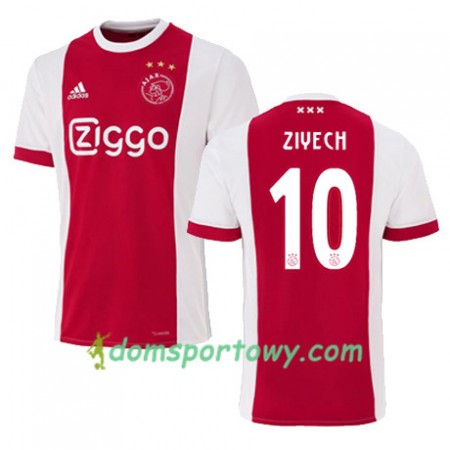 Koszulka Ajax Amsterdam HAKIM ZIYECH 10 Domowe Koszulki Piłkarskie 2017-2018 Krótki Rękaw