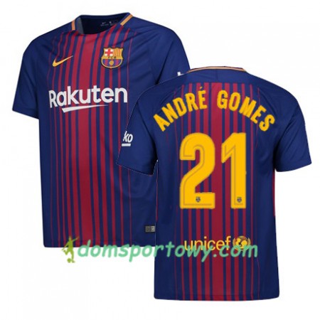 Koszulka FC Barcelona Andre Gomes 21 Domowe Koszulki Piłkarskie 2017-2018 Krótki Rękaw