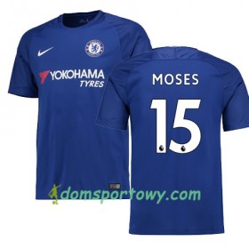 Koszulka Chelsea MOSES 15 Domowe Koszulki Piłkarskie 2017-2018 Krótki Rękaw