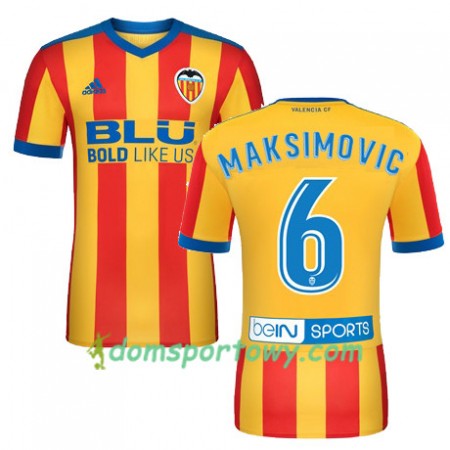 Koszulka Valencia CF MAKSIMOVIC Wyjazdowe Koszulki Piłkarskie 2017-2018 Krótki Rękaw