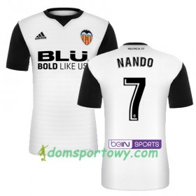 Koszulka Valencia CF NANDO Domowe Koszulki Piłkarskie 2017-2018 Krótki Rękaw