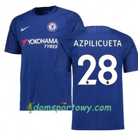 Koszulka Chelsea AZPILICUETA 28 Domowe Koszulki Piłkarskie 2017-2018 Krótki Rękaw