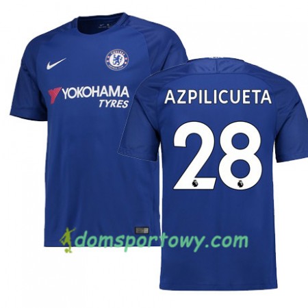 Koszulka Chelsea AZPILICUETA 28 Domowe Koszulki Piłkarskie 2017-2018 Krótki Rękaw