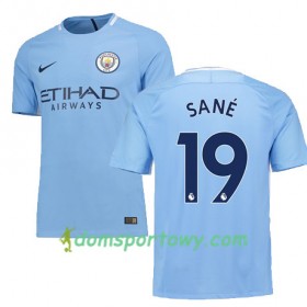 Koszulka Manchester City SANE 19 Domowe Koszulki Piłkarskie 2017-2018 Krótki Rękaw