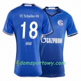 Koszulka FC Schalke 04 SAM 18 Domowe Koszulki Piłkarskie 2017-2018 Krótki Rękaw