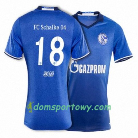 Koszulka FC Schalke 04 SAM 18 Domowe Koszulki Piłkarskie 2017-2018 Krótki Rękaw