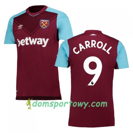Koszulka West Ham United CARROLL Domowe Koszulki Piłkarskie 2017-2018 Krótki Rękaw