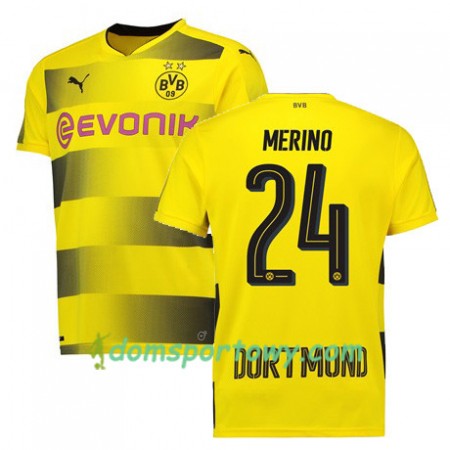 Koszulka Borussia Dortmund MERINO 24 Domowe Koszulki Piłkarskie 2017-2018 Krótki Rękaw