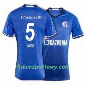 Koszulka FC Schalke 04 GEIS 5 Domowe Koszulki Piłkarskie 2017-2018 Krótki Rękaw