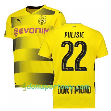 Koszulka Borussia Dortmund PULISIC 22 Domowe Koszulki Piłkarskie 2017-2018 Krótki Rękaw