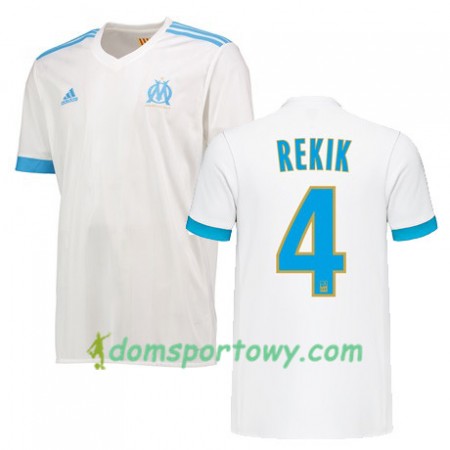 Koszulka Olympique Marsylia KARIM REKIK 4 Domowe Koszulki Piłkarskie 2017-2018 Krótki Rękaw