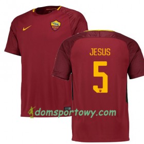 Koszulka AS Roma JESUS 5 Domowe Koszulki Piłkarskie 2017-2018 Krótki Rękaw