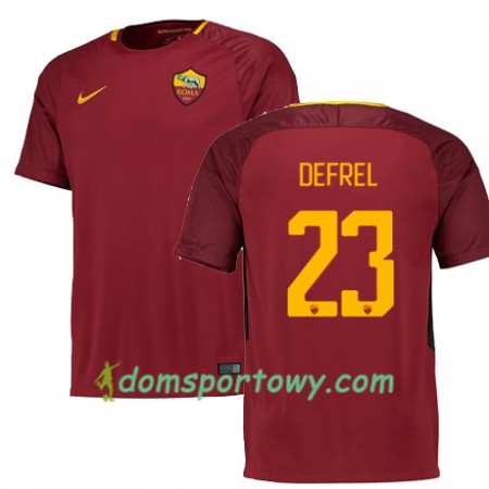 Koszulka AS Roma DEFREL 23 Domowe Koszulki Piłkarskie 2017-2018 Krótki Rękaw
