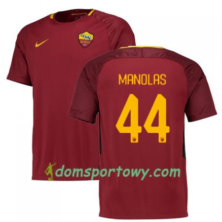 Koszulka AS Roma MANOLAS 44 Domowe Koszulki Piłkarskie 2017-2018 Krótki Rękaw