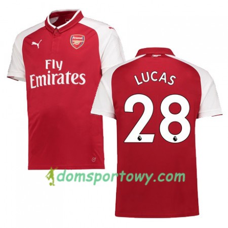 Koszulka Arsenal LUCAS 28 Domowe Koszulki Piłkarskie 2017-2018 Krótki Rękaw
