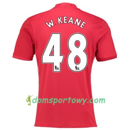 Koszulka Manchester United W KEANE 48 Domowe Koszulki Piłkarskie 2017-2018 Krótki Rękaw