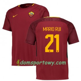 Koszulka AS Roma MARIO RUI 21 Domowe Koszulki Piłkarskie 2017-2018 Krótki Rękaw