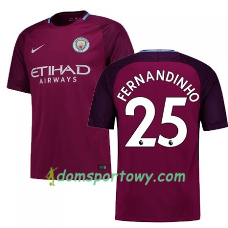 Koszulka Manchester City FERNANDINHO 25 Wyjazdowe Koszulki Piłkarskie 2017-2018 Krótki Rękaw