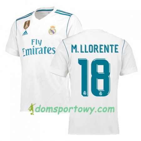 Koszulka Real Madryt MARCOS LLORENTE 18 Domowe Koszulki Piłkarskie 2017-2018 Krótki Rękaw