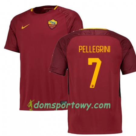 Koszulka AS Roma PELLEGRINI 7 Domowe Koszulki Piłkarskie 2017-2018 Krótki Rękaw
