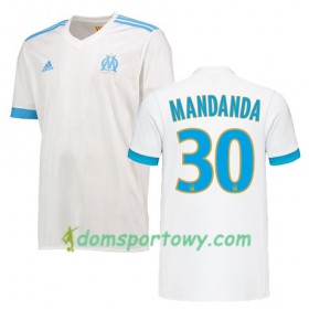 Koszulka Olympique Marsylia MANDANDA 30 Domowe Koszulki Piłkarskie 2017-2018 Krótki Rękaw