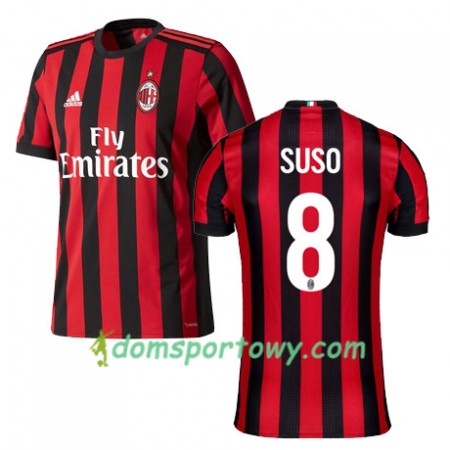 Koszulka AC Milan SUSO 8 Domowe Koszulki Piłkarskie 2017-2018 Krótki Rękaw