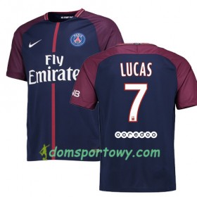 Koszulka Paris SG LUCAS MOURA 7 Domowe Koszulki Piłkarskie 2017-2018 Krótki Rękaw