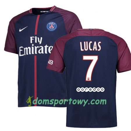 Koszulka Paris SG LUCAS MOURA 7 Domowe Koszulki Piłkarskie 2017-2018 Krótki Rękaw
