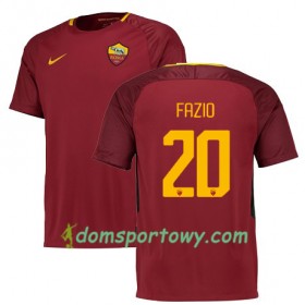 Koszulka AS Roma FAZIO 20 Domowe Koszulki Piłkarskie 2017-2018 Krótki Rękaw