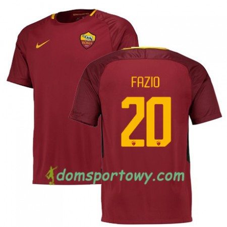 Koszulka AS Roma FAZIO 20 Domowe Koszulki Piłkarskie 2017-2018 Krótki Rękaw