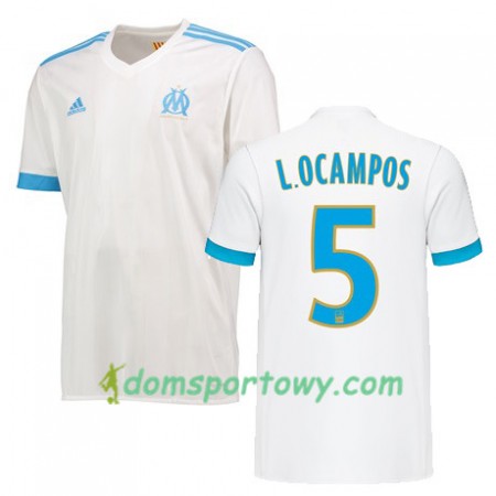 Koszulka Olympique Marsylia LUCAS OCAMPOS 5 Domowe Koszulki Piłkarskie 2017-2018 Krótki Rękaw