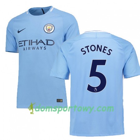 Koszulka Manchester City STONES 5 Domowe Koszulki Piłkarskie 2017-2018 Krótki Rękaw