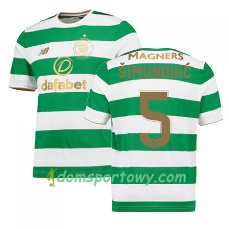 Koszulka Celtic FC JOZO SIMUNOVIC Domowe Koszulki Piłkarskie 2017-2018 Krótki Rękaw