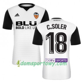 Koszulka Valencia CF C SOLER Domowe Koszulki Piłkarskie 2017-2018 Krótki Rękaw