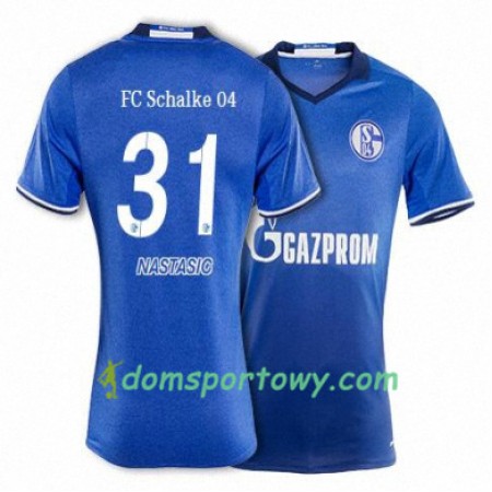 Koszulka FC Schalke 04 NASTASIC 31 Domowe Koszulki Piłkarskie 2017-2018 Krótki Rękaw