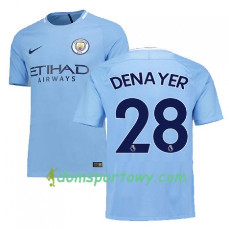 Koszulka Manchester City DENAYER 28 Domowe Koszulki Piłkarskie 2017-2018 Krótki Rękaw