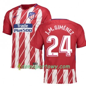 Koszulka Atlético Madryt JOSE GIMENEZ 24 Domowe Koszulki Piłkarskie 2017-2018 Krótki Rękaw