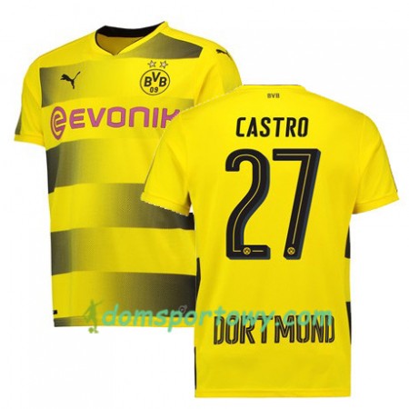 Koszulka Borussia Dortmund CASTRO 27 Domowe Koszulki Piłkarskie 2017-2018 Krótki Rękaw