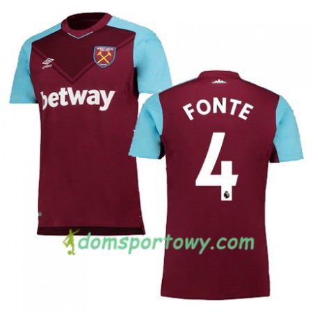 Koszulka West Ham United FONTE Domowe Koszulki Piłkarskie 2017-2018 Krótki Rękaw