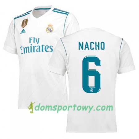 Koszulka Real Madryt NACHO 6 Domowe Koszulki Piłkarskie 2017-2018 Krótki Rękaw