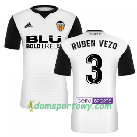Koszulka Valencia CF RUBEN VEZO Domowe Koszulki Piłkarskie 2017-2018 Krótki Rękaw