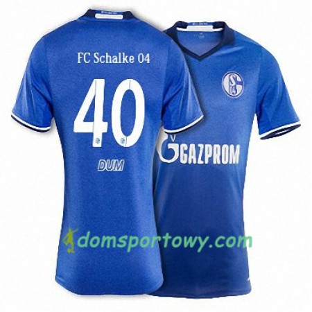 Koszulka FC Schalke 04 DUM 40 Domowe Koszulki Piłkarskie 2017-2018 Krótki Rękaw