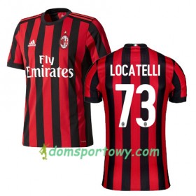 Koszulka AC Milan LOCATELLI 73 Domowe Koszulki Piłkarskie 2017-2018 Krótki Rękaw