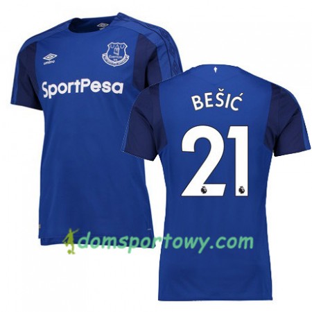 Koszulka Everton BESIC Domowe Koszulki Piłkarskie 2017-2018 Krótki Rękaw
