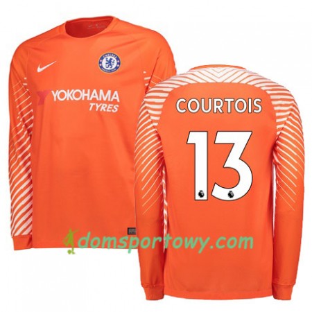 Koszulka Chelsea COURTOIS 13 Domowe Koszulki Piłkarskie 2017-2018 Długi Rękaw