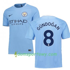 Koszulka Manchester City GUNDOGAN 8 Domowe Koszulki Piłkarskie 2017-2018 Krótki Rękaw