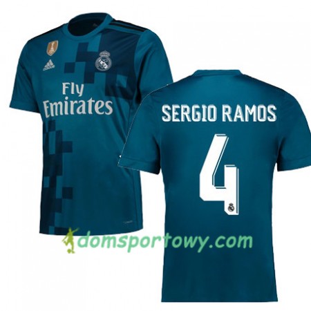 Koszulka Real Madryt SERGIO RAMOS 4 Trzeci Koszulki Piłkarskie 2017-2018 Krótki Rękaw