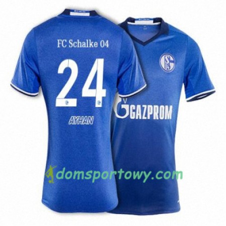 Koszulka FC Schalke 04 AYHAN 24 Domowe Koszulki Piłkarskie 2017-2018 Krótki Rękaw