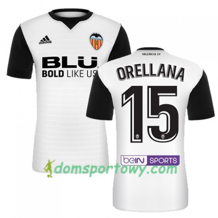 Koszulka Valencia CF ORELLANA Domowe Koszulki Piłkarskie 2017-2018 Krótki Rękaw